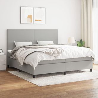 vidaXL Vidaxl - Cama Box Spring Con Colch&oacute;n Tela Gris Claro 200x200 Cm
