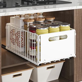 OEM Organizadores De Cajones De Cocina, Organizadores Deslizantes Para Cajones De Armarios De Cocina (blanco, 1 Pieza 37,5 Cm De Profundidad X 24,5 Cm De 