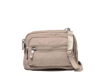Baggallini Triple Zip Bagg Cross Body Womens Handbags Moonrock Puff, Nylon