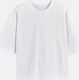 La Redoute Collections T-shirt met korte mouwen en ronde hals, bedrukt op de achterkant