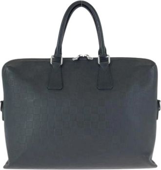 Louis Vuitton Pre-owned Aktetas - Heren - Vintage Handtas - Zwart - ONE Size - Leer - Vintage