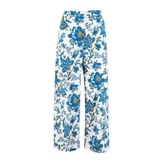 Etro Broeken, Dames, Blauw, L, Wide Broeken