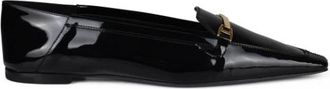 Saint Laurent Chris 05 Slipper - Dames - Loafers - Zwart - 41 EU - Leer - Schoenen
