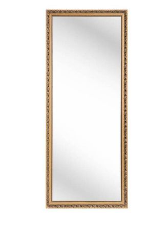 CARRYHOME Wandspiegel, Goldfarben, Glas, Eukalyptusholz, massiv, rechteckig, 70x170x3 cm, Ganzkörperspiegel, Spiegel, Wandspiegel