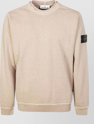 Stone Island crewneck sweatshirt long sleeves ribbed trims