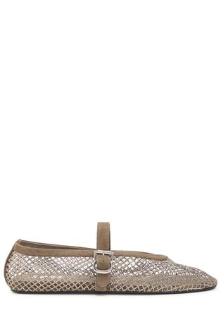 Alaia Embellished-mesh Ballet Flats - Silver - 41 (IT41 / UK8)