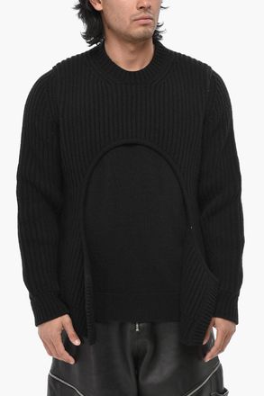 Off-white Pullover in Misto Cotone METEOR con Dettaglio in Doppio Tessuto Off-White