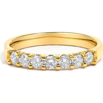 House of Brilliance 14K Gold 1/2 Ctw Diamond 7 Stone Band Ring in Yellow Gold at Nordstrom, Size 6.5