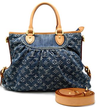 Louis Vuitton Blue Monogram Denim Tote Bag (Pre-Owned)