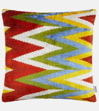 Les-Ottomans Printed silk and cotton velvet cushion