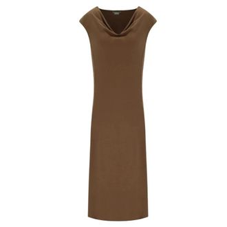 Max Mara Leisure lange jurk - Dames - Casual kleedjes - Bruin - S - Kleedjes