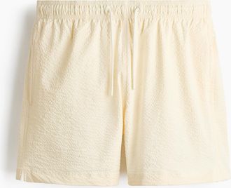 H&M Badeshorts aus Seersucker - Cremefarben