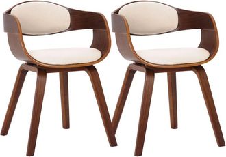 Clp Set de 2 sillas con asiento en Simil cuero Nogal/crema