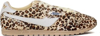 Autry Windspin Low Leopard Print Pony Hair Low-Top Sneakers