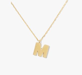 Kate Spade New York Womens Kate Spade Fine Love Letter M Initial Pendant Necklace in Yellow
