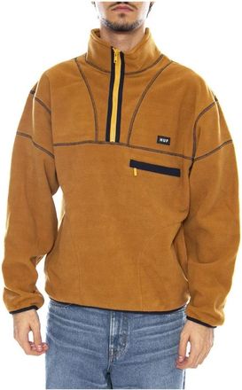 HUF Elysian Quarter Zip Fleece - Heren - Coltruien - Beige - S - Polyester - Truien & Vesten