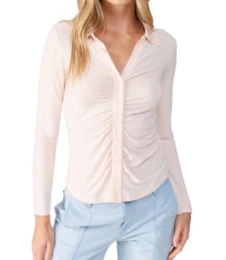 Sanctuary Dreamgirl Button Up Top In Rose Essence