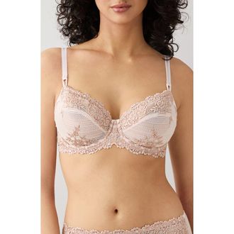 Wacoal Embrace Lace Underwire Bra in Angelwing/Rose Dust at Nordstrom, Size 34Ddd