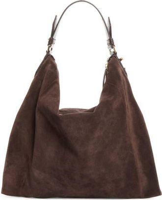 Jimmy Choo London Ana Suede Hobo Bag in Chocolate/light Gold at Nordstrom