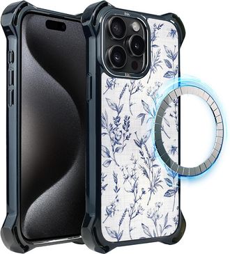 OEM Funda Ibizu Dropguard Ultra Para Iphone 15 Pro Max Con Magsafe, Pastel Bloom, Azure Whispers