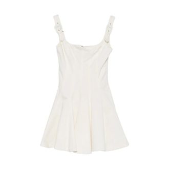 Versace Jeans Couture Short Dresses, female, Beige, Size: 2XS Flared Dress