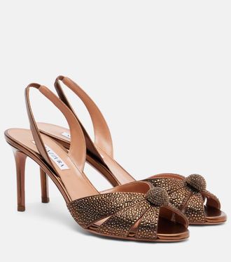Aquazzura Italian Flirt 75 embellished leather sandals