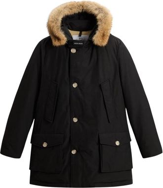 Woolrich Arctic Parka met Afneembare Bontkraag - Heren - Parka Jassen - Zwart - L - Katoen - Jassen