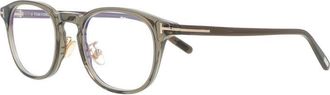 Tom Ford Eyeglasses Round Full Rim, Grey Frame And Blue Light Block Lenses Lens Ft5725-D-B020