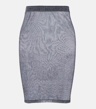 Elie Saab Checked sheer pencil skirt