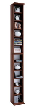 ebuy24 Ebuy24 - Estante De Madera Vcm De Pie Gabinete De Cd De Ahorro De Espacio Para 204 Cd O 72 Dvd Dimensiones: 180 X An. 21 X T. 20 Cm Estante De Dvd Ele