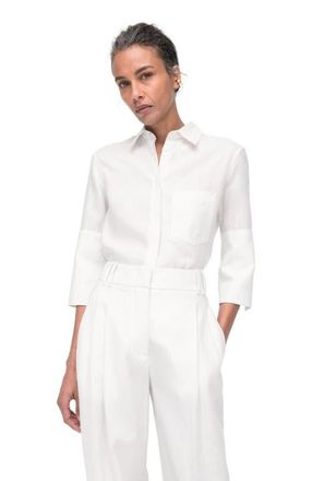 Another Tomorrow French Cuff Blouse in Off White at Nordstrom, Size 46