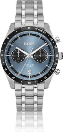 BOSS Steel-bracelet watch with blue dial