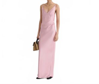 Nanushka Coeus Satin Slip Maxi Dress In Pink