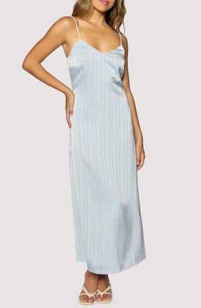 Lost + Wander Charisma Tonal Stripe Maxi Slipdress in Blue at Nordstrom, Size X-Small