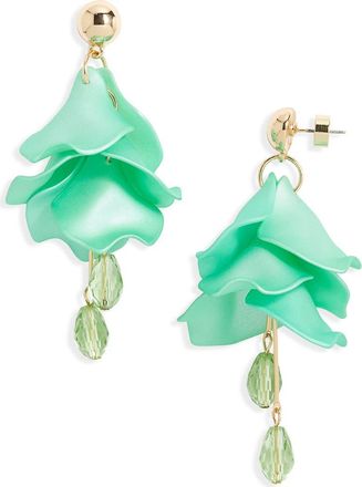 Nordstrom Petal Chandelier Drop Earrings in Aqua- Gold at Nordstrom