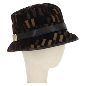 Miu Miu Cappello in tessuto Pre-owned - - Pre-owned - Donna - Marrone - ONE SIZE