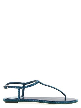 Rene Caovilla Green Slip On Sandals