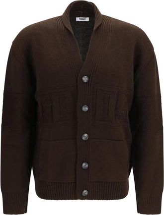 GCDS Gcds - Geknoopt vest met logo - Dames - Truien - Bruin - Maat: S Zijde