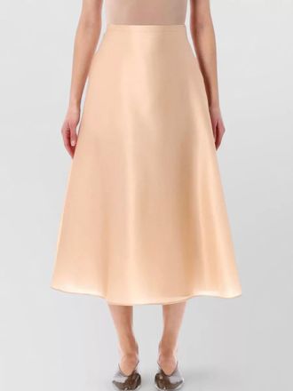Alberta Ferretti silk high-rise calf-length a-line skirt