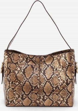 Hobo Render Shoulder Bag In Golden Snake
