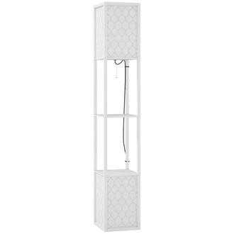 HOMCOM L&aacute;mpara de pie 26x26x156 cm blanco
