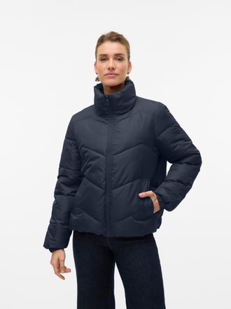 Vero Moda Steppjacke VERO MODA VMLIGARIO SHORT JACKET BOO, Damen, Gr. XS, blau (navy blazer), Web, Obermaterial: 100% Polyester, unifarben, regular fit, elastis
