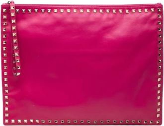 Valentino Pre-owned Vintage Clutch - Dames - Vintage Clutch - Roze - ONE Size - Leer - Vintage