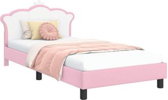 vidaXL Cama Para Ni&ntilde;os Con Cabecero Con Cabecera Rosa 90 X 190 Cm Pu Vidaxl
