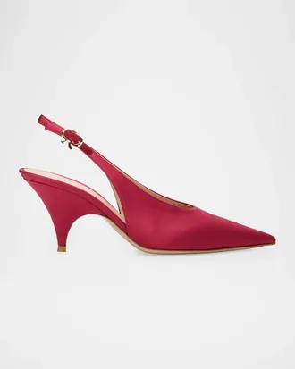 Gianvito Rossi 70mm Sofia Satin Slingback Pumps