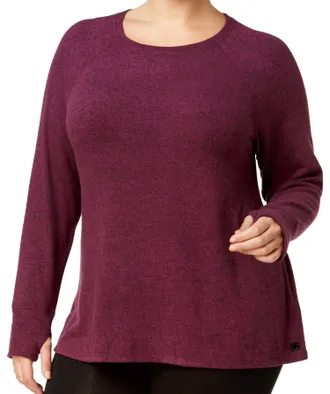 Calvin Klein Performance Plus Size Sweatshirt In Merlot