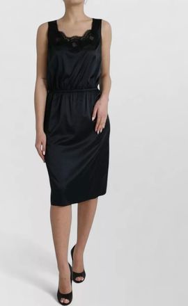 Dolce & Gabbana silk lace trim midi dress