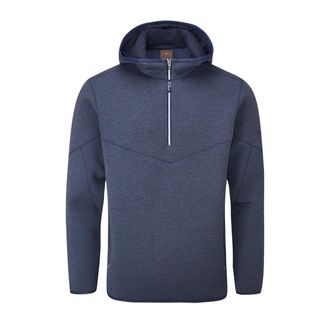 Oscar Jacobson Heren Dayne Marl Quarter Zip Pullover Hoodie (Marine Marl)