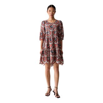 Farm Rio Babydoll Mini Jurk - Dames - Korte kleedjes - Veelkleurig - L - Katoen - Kleedjes