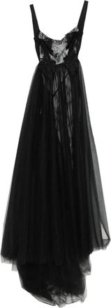 Alchemy Jurk met bloemenkant - Zwart